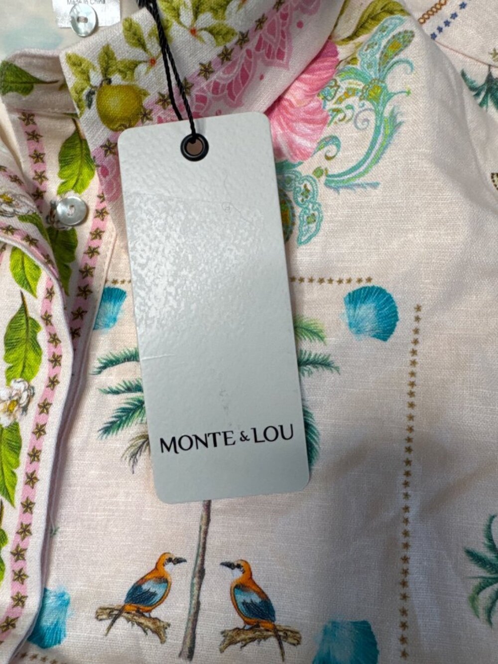 NWT Monte & Lou Linen Shirt Dress Camo Size Medium - Picture 10 of 10